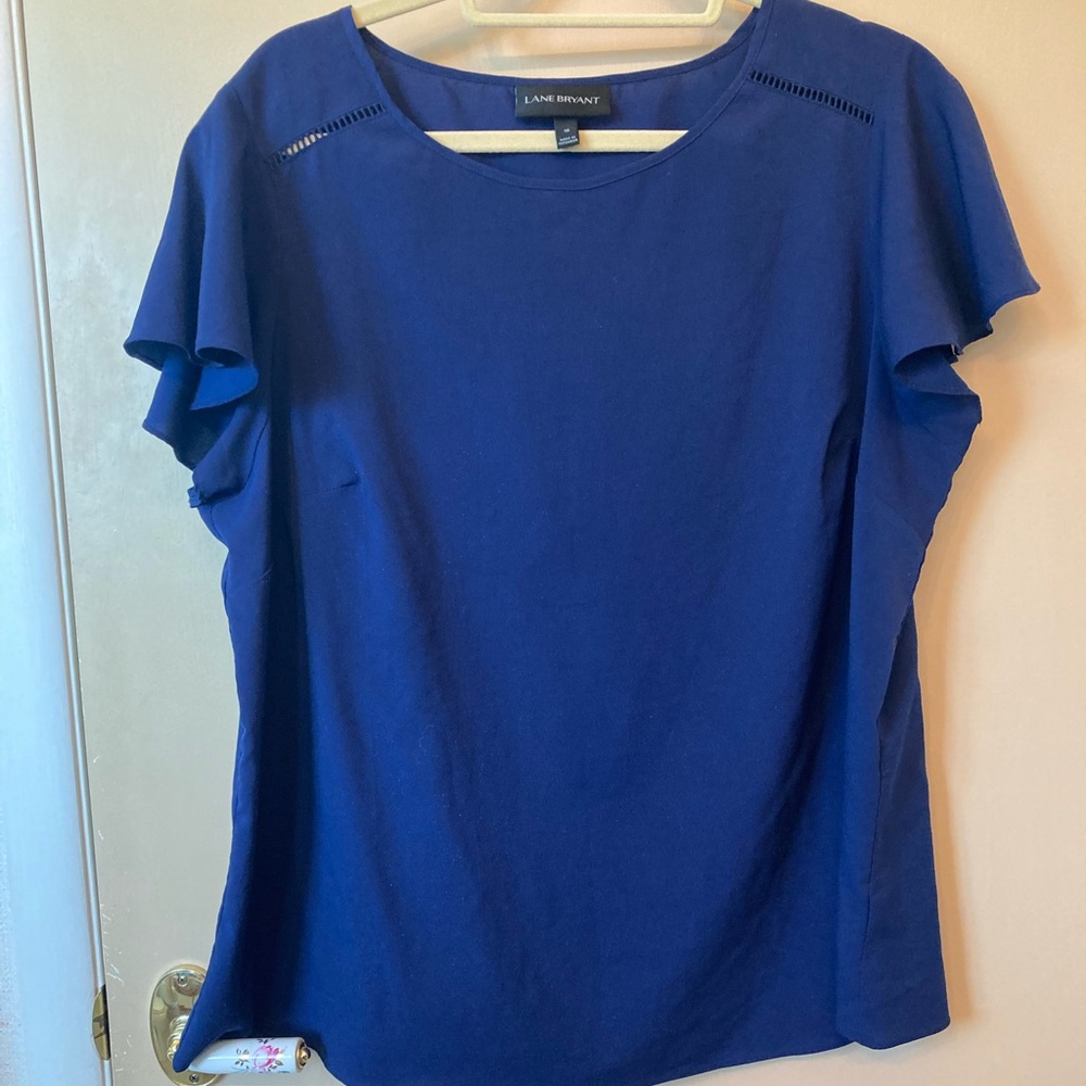 Navy Flouncy Sleeves blouse